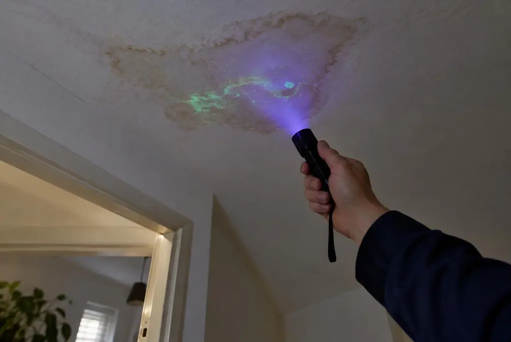 Lekdetectie Bunnik – kleurstof controleren op het plafond met uv-licht